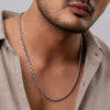 Men Silver-Plated Stainless Steel Rope Chain Necklace