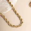 Men 18K Gold-Plated Stainless Steel Rope Chain Necklace