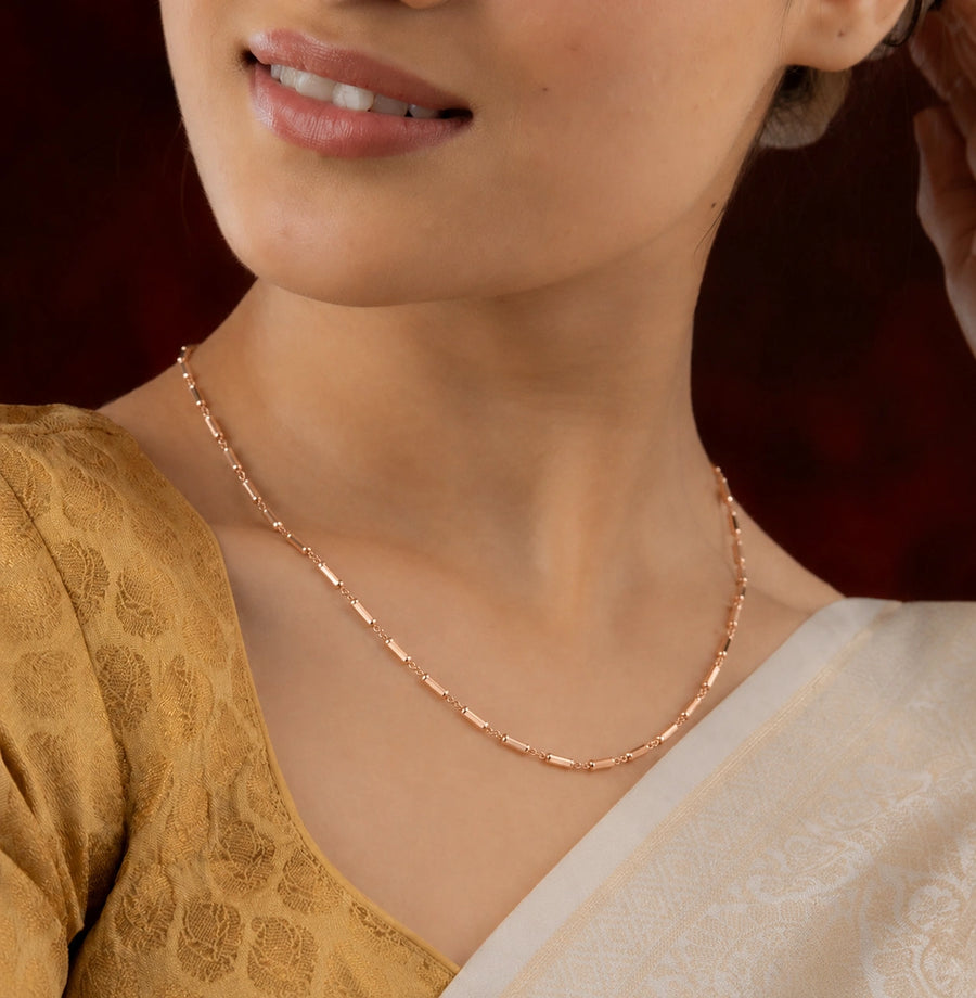 Premium Anti-Tarnish Rose Gold Elegant Daily Wear Chain Necklace for Women