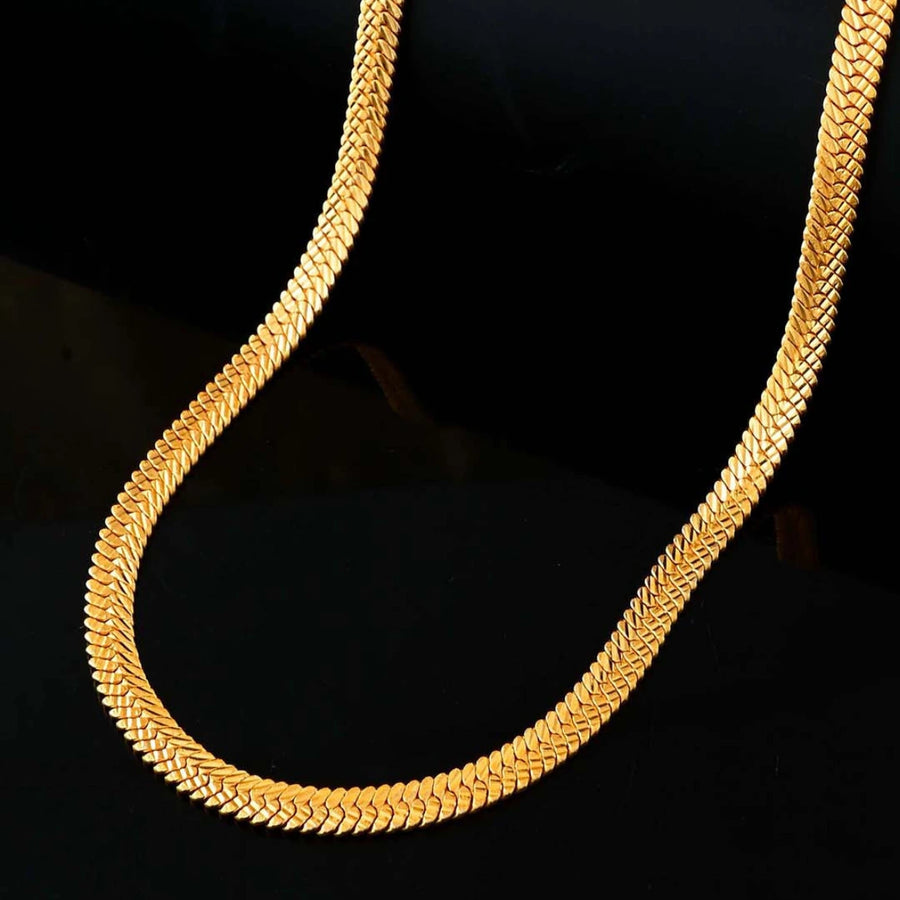 Men 18K Gold-Plated Stainless Steel Thick Snake Chain Necklace For Men
