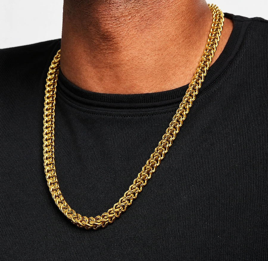 Men 18K Gold-Plated Stainless Steel Emperor Chain Necklace