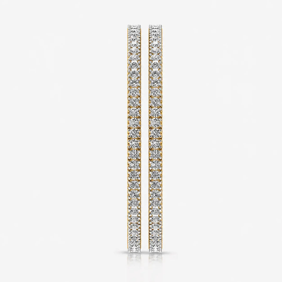 Classic Solitaire Bangles 3MM| 18k Gold Plated