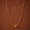 Modern Traditional Gold Chain Necklace with Ruby Accent for Everyday