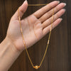 Modern Traditional Gold Chain Necklace with Orange Accent for Everyday