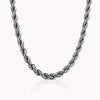 Men Silver-Plated Stainless Steel Rope Chain Necklace