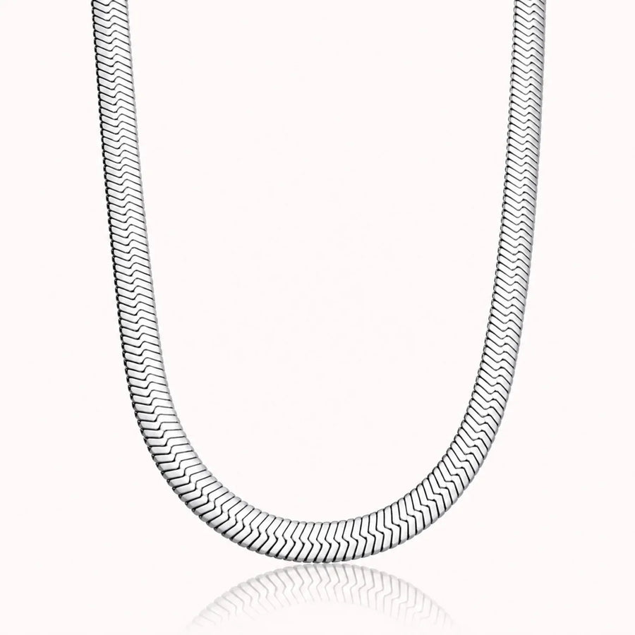 Men Silver-Plated Stainless Steel Thick Snake Chain Necklace For Men
