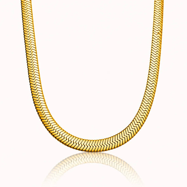 Men 18K Gold-Plated Stainless Steel Thick Snake Chain Necklace For Men