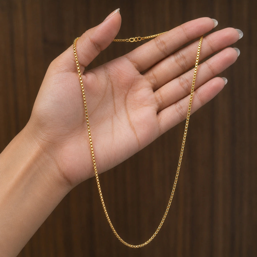 High-Polished Gold-Plated Chain – Lightweight Elegance For Daily Wear