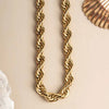 Men 18K Gold-Plated Stainless Steel Rope Chain Necklace