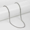 Men Silver-Plated Stainless Steel Rope Chain Necklace