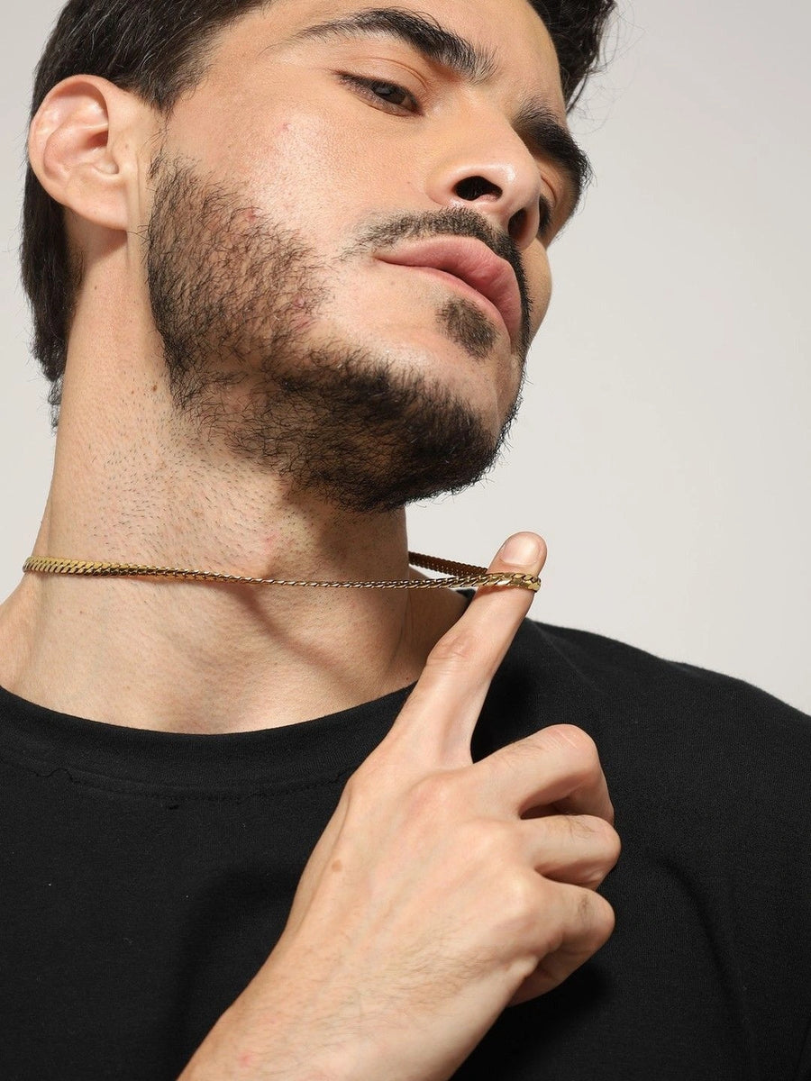 Men 18K Gold-Plated Stainless Steel Spartan Chain Necklace