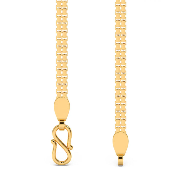 Classic Smooth Gold - Plated Chain with Secure Hook Lock For Women