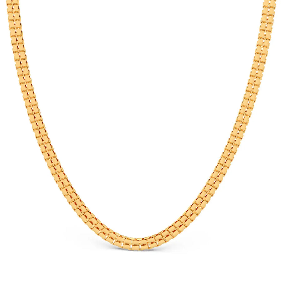 Classic Smooth Gold - Plated Chain with Secure Hook Lock For Women