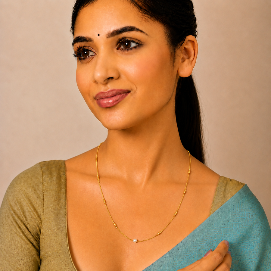 18K Gold-Plated Pearl Glow Chain For Women
