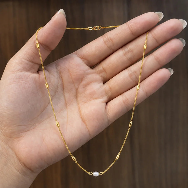 18K Gold-Plated Pearl Glow Chain For Women