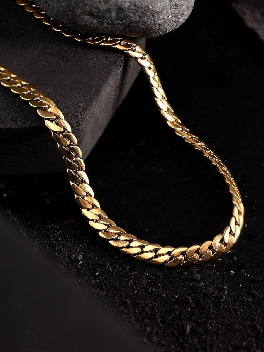 Men 18K Gold-Plated Stainless Steel Spartan Chain Necklace